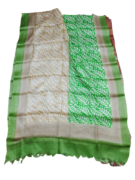 Tussar silk handblock print dupatta silk ZONE