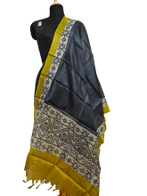 Tussar silk handblock print dupatta silk ZONE