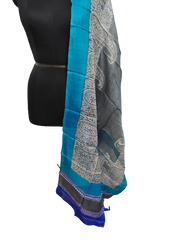 Tussar silk handblock print dupatta SILK ZONE