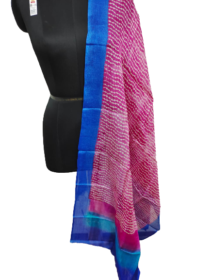 Tussar silk handblock print dupatta SILK ZONE