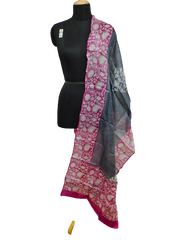 Tussar silk handblock print dupatta SILK ZONE