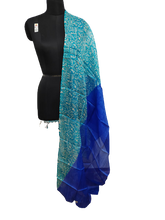 Tussar silk handblock print dupatta silk ZONE