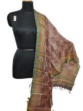 Tussar silk handblock print dupatta silkzone