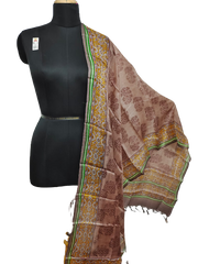 Tussar silk handblock print dupatta silkzone