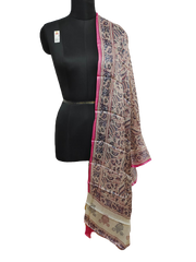 Tussar silk handblock print dupatta SILK ZONE