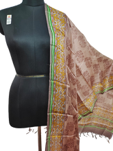 Tussar silk handblock print dupatta SILK ZONE