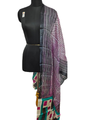 Tussar silk handblock print dupatta SILK ZONE