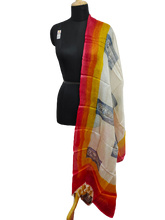 Tussar silk handblock print dupatta SILK ZONE