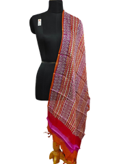 Tussar silk handblock print dupatta SILK ZONE