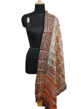 Tussar silk handblock print dupatta SILK ZONE