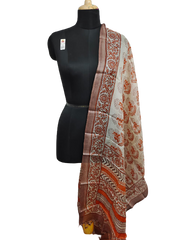 Tussar silk handblock print dupatta SILK ZONE