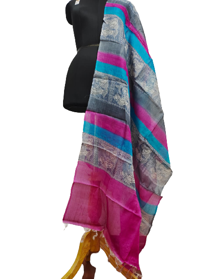 Tussar silk digital print dupatta silk ZONE