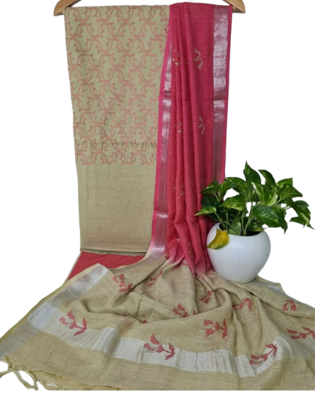 Cotton linen embroidery suit SILK ZONE