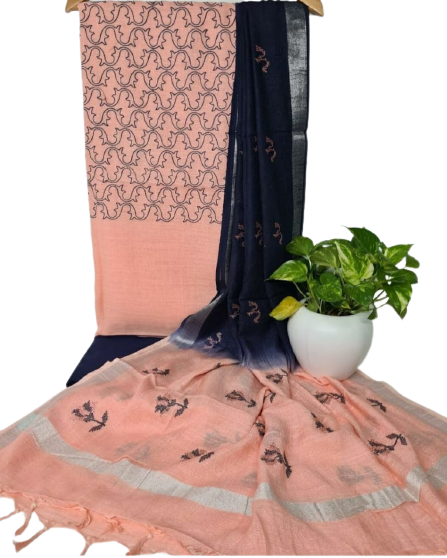 Cotton linen embroidery suit SILK ZONE