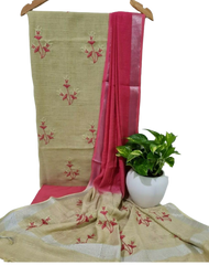 Cotton linen embroidery suit SILK ZONE