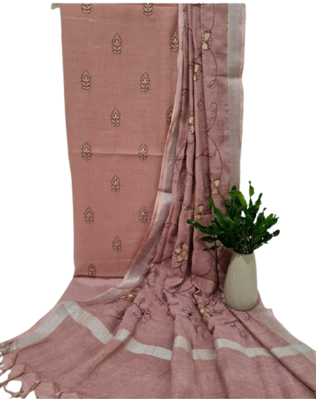 Cotton linen embroidery suit SILK ZONE