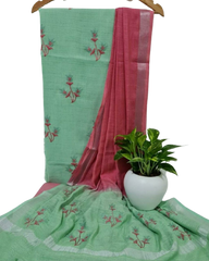 Cotton linen embroidery suit SILK ZONE