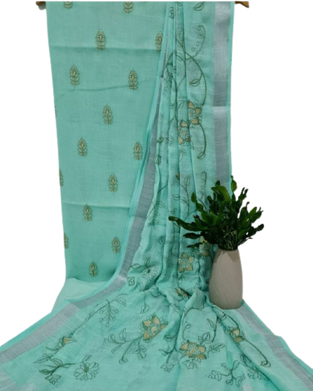 Cotton linen embroidery suit SILK ZONE