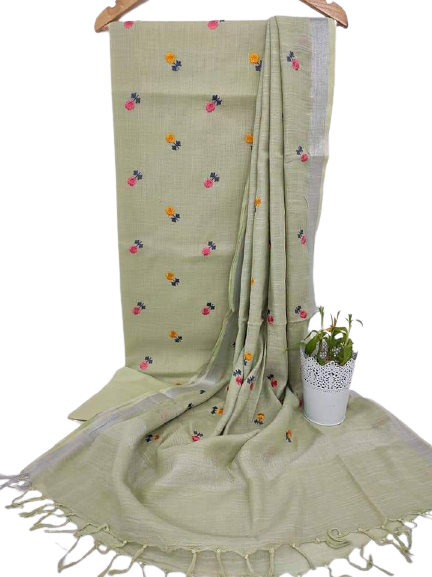 Cotton linen embroidery suit SILK ZONE