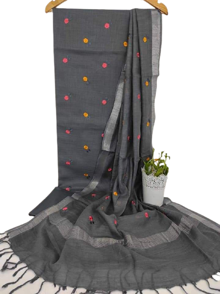 Cotton linen embroidery suit SILK ZONE