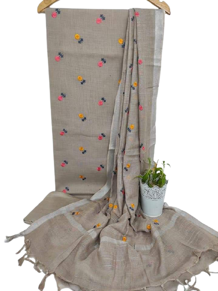 Cotton linen embroidery suit SILK ZONE