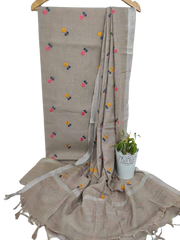 Cotton linen embroidery suit SILK ZONE