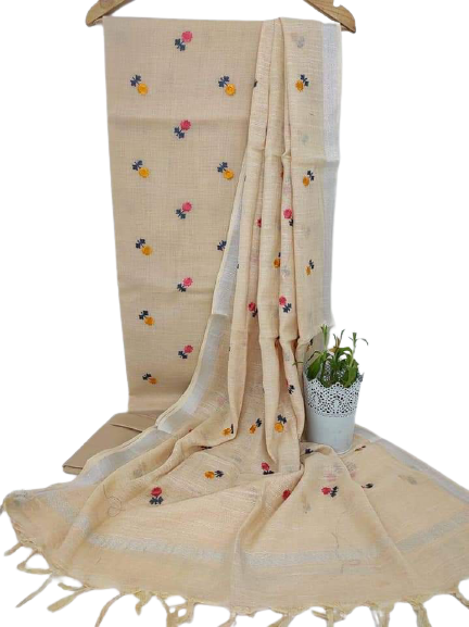 Cotton linen embroidery suit SILK ZONE