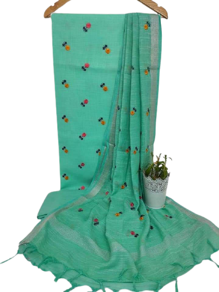 Cotton linen embroidery suit Silk ZONE