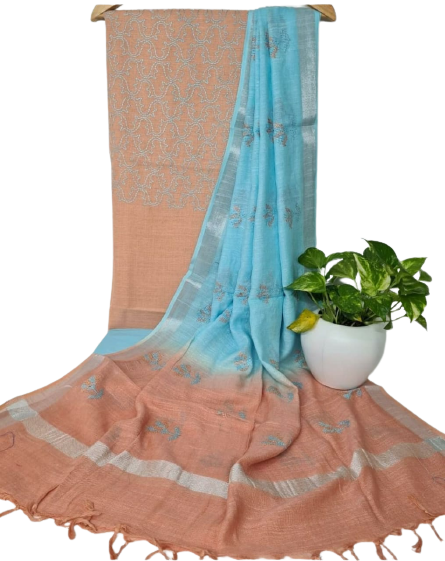 Cotton linen embroidery suit SILK ZONE