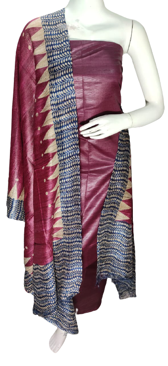 Pure tussar ghicha silk suit SILK ZONE
