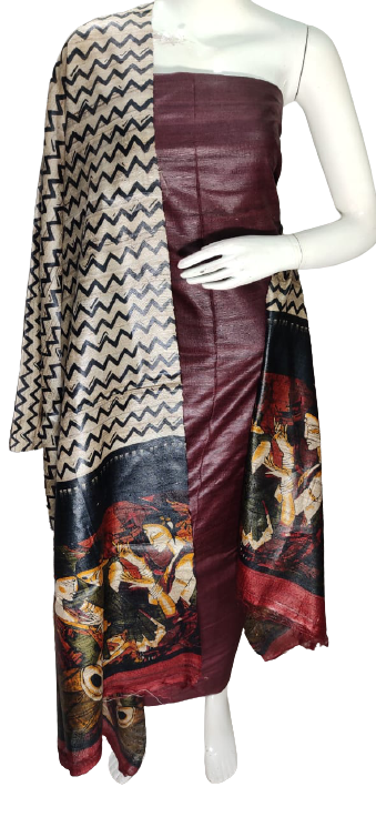 Pure tussar ghicha silk suit SILK ZONE