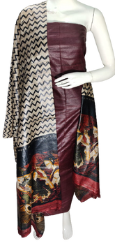 Pure tussar ghicha silk suit SILK ZONE