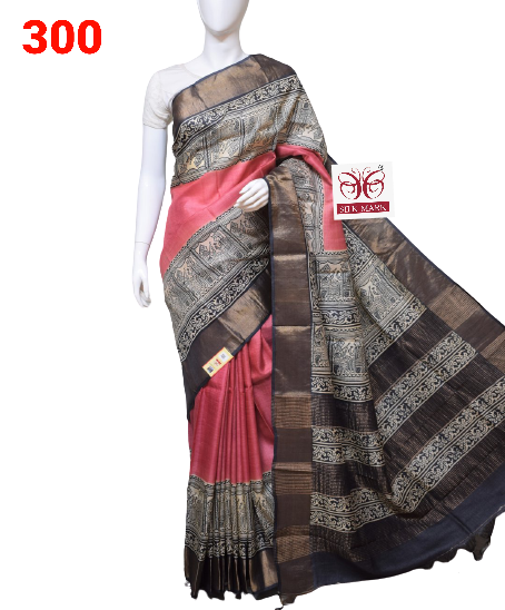 Pure Tussar Silk print saree