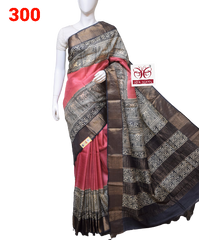 Pure Tussar Silk print saree