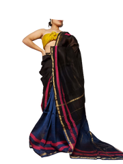 Chanderi Cotton Hand Block Bagro Print Saree SILK ZONE