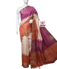 Pure Tussar Silk print saree