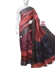 Pure Tussar Silk print saree