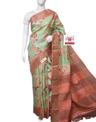 Pure Tussar Silk print saree