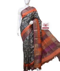 Pure Tussar Silk print saree