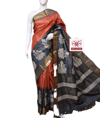 Pure Tussar Silk print saree