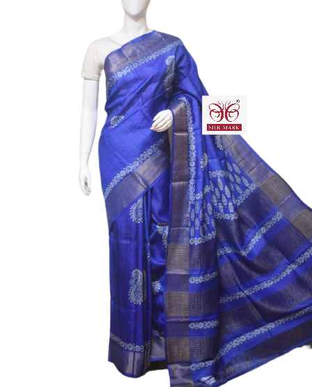 Pure Tussar Silk print saree