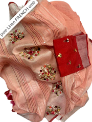 Pure linen handwork saree SILK ZONE