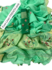 Pure linen handwork saree SILK ZONE