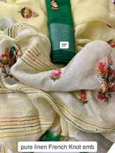 Pure linen handwork saree SILK ZONE