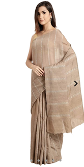 Semi Tussar Munga silk stripe saree SILK ZONE