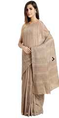 Semi Tussar Munga silk stripe saree SILK ZONE