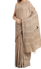 Semi tussar munga silk stripe saree SILK ZONE