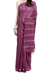 Semi tussar munga silk stripe saree SILK ZONE