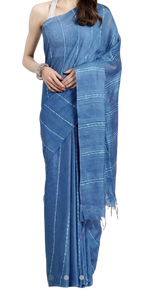 Semi tussar munga silk stripe saree SILK ZONE