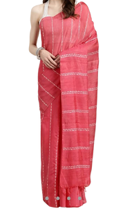 Semi tussar munga silk stripe saree SILK ZONE